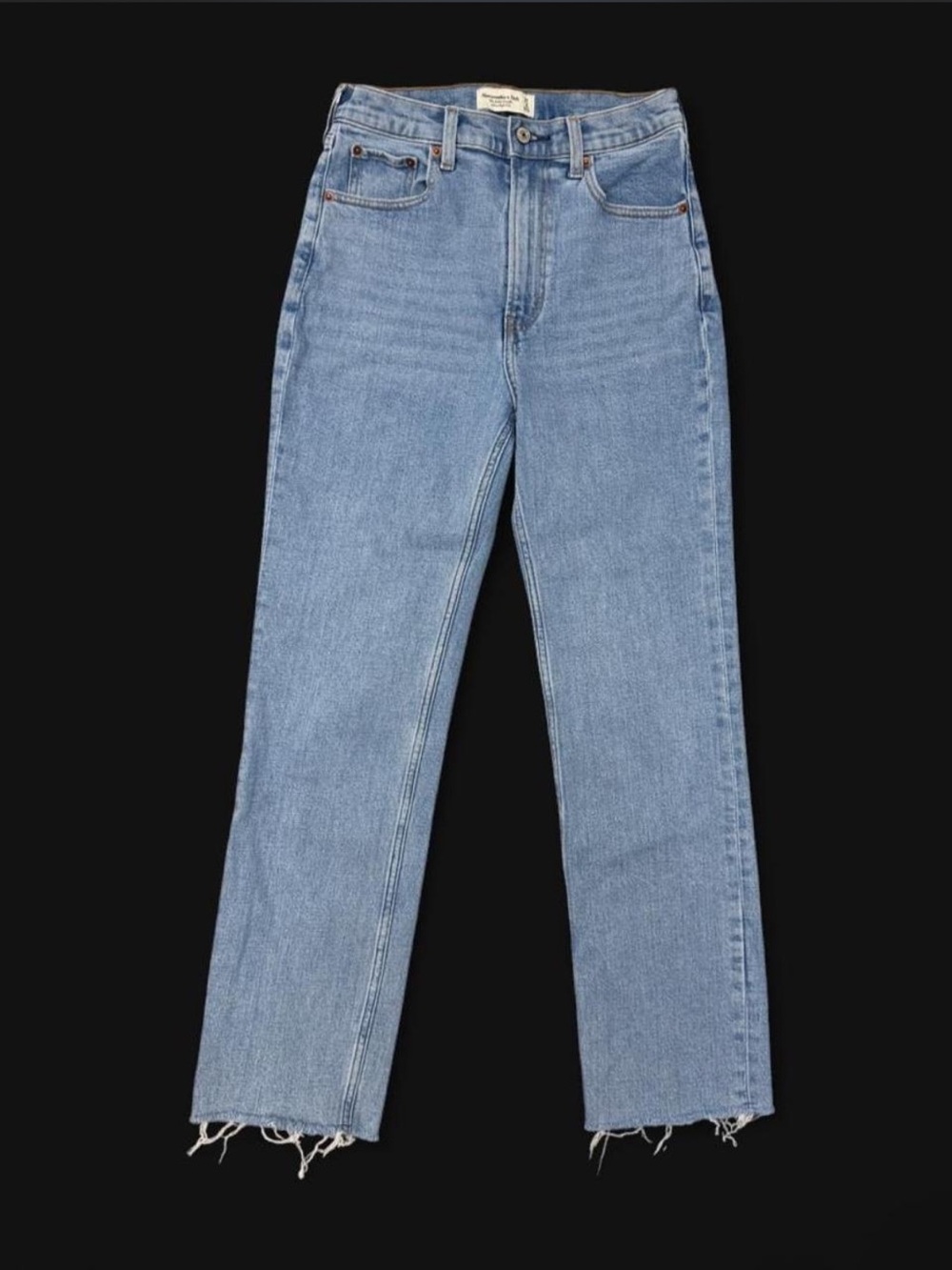 Abercrombie & Fitch Ultra High Rise Ankle Straight Jeans Size 27 / 4L Raw Hem